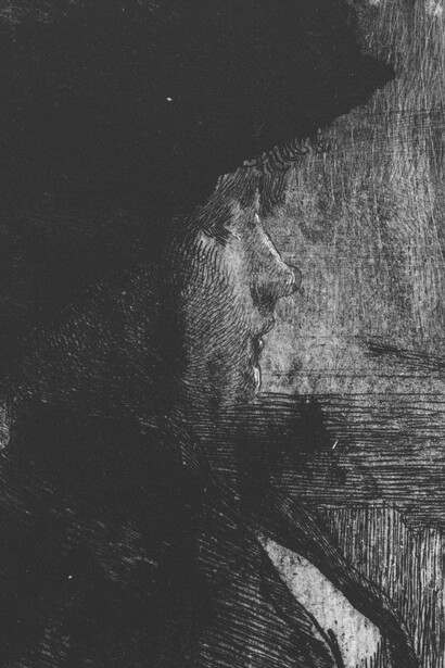 "La taza de té", grabado, Paul-Albert Besnard, 1884