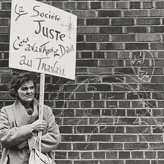 Pierre Gaudard, Manifestation des chômeurs de l’est de Montréal, Québec (détail), 1969. Avec l'aimable autorisation du National Gallery of Canada