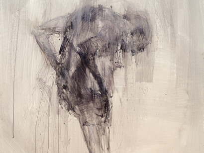 Alessandro Papetti, La pelle attraverso, 2013, acrilico su carta, cm 140x400 (dettaglio)