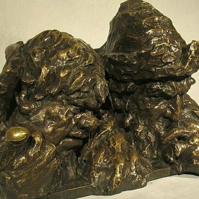 Gleb W. Derujinsky, "Iván el terrible y Malyuta Skuratov", escultura, 1913-1918