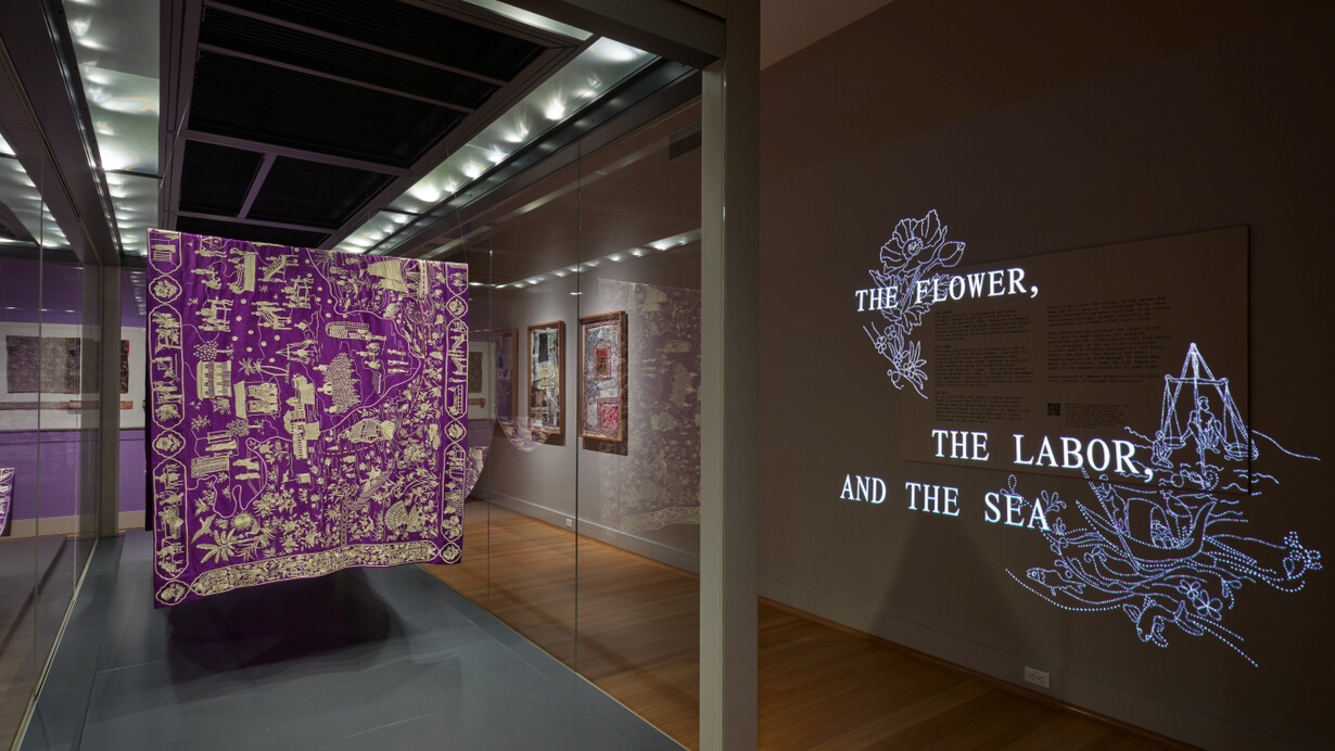 The flower, the labor, and the sea, exhibition view. Courtesy of Risd Museum