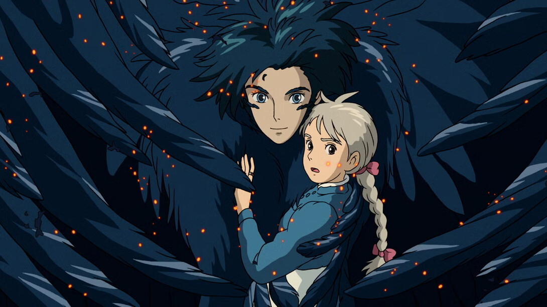 Howl and Sophie, a scene from the movie that was then used on a bag design by Loewe © Studio Ghibli, 2004