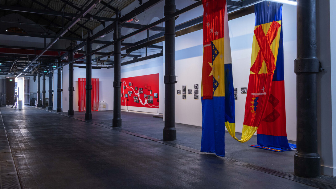 Various artists, Installation view Spazi di resistenza, Mattatoio di Roma, Padiglione 9B. Courtesy Latitudo Art Projects © Monkeys Video Lab