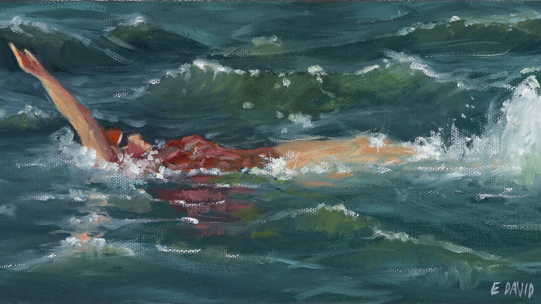 Eileen David, Backstroke (detail), 2022-2025. Courtesy of LewAllen Galleries