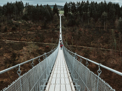 Ce pont suspendu symbolise l'idée de continuité dans la nature, reliant deux points sans rupture brutale, comme l'affirment les philosophies d'Aristote et de Leibniz, qui postulent que la nature évolue de manière graduelle et sans sauts