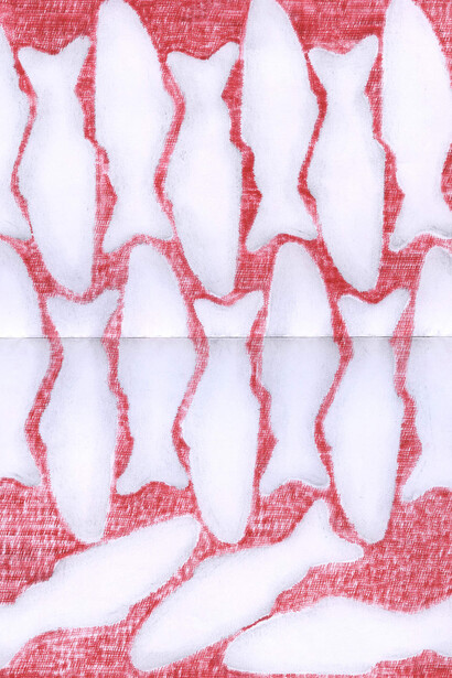 Lenka Clayton, The non-miraculous part 08/07/2025 in the series "Typewriter drawings", 2025. Courtesy of Catharine Clark Gallery