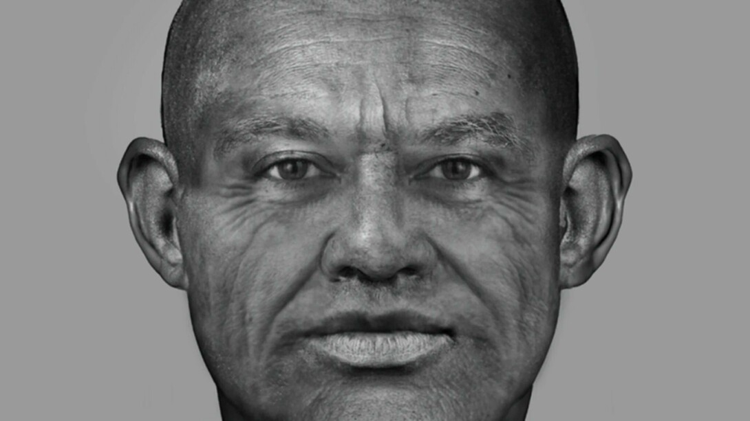 Reconstrucción facial realizada a partir del cráneo del individuo de Nuwayrat