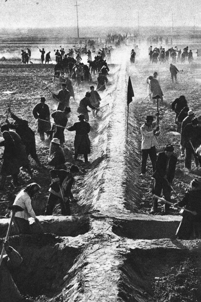 Planificación de tierras agrícolas en la Comuna Popular de Yafuquan, Condado de Shule, Xinjiang, China, 1965