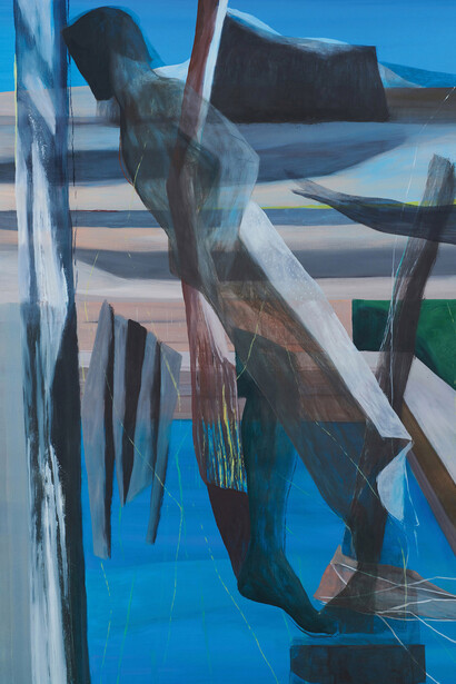 Marc Desgrandchamps, La chute (détail), 2025. Avec l'aimable autorisation de la Galerie Lelong