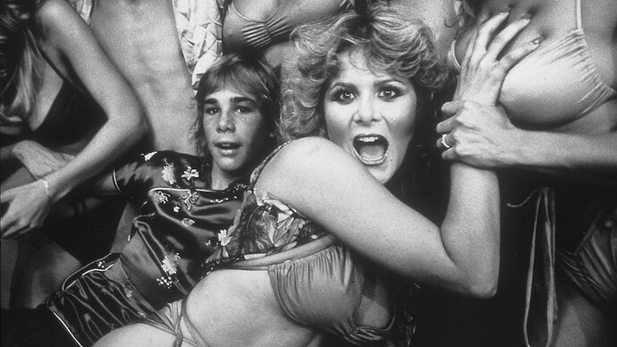 Anthony Friedkin, Backstage at Surf concert, "The tops off", Santa Monica Civic Auditorium, Santa Monica, California (detail), 1979. Courtesy of Von Lintel Gallery