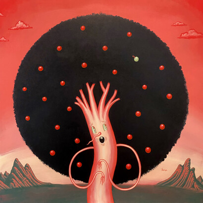 Travis Lampe, The worst apple. Courtesy of Corey Helford Gallery