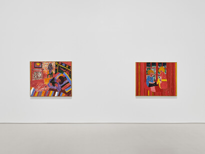 Tal R, domestic, vue d'exposition. Avec l'aimable autorisation de la Galerie Max Hetzler