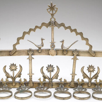Hanukkah lamp, 1800s - early 1900s. Courtesy of DIA