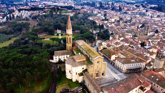 Il Duomo di Arezzo in visto dall'alto, Arezzo, Italia