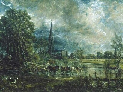 John Constable, La cattedrale di Salisbury, 1829-1831, olio su tela, 135 x 188 cm, Londra, Guildhall Art Gallery, City of London Corporation, Crediti imagine Guildhall Art Gallery, City of London