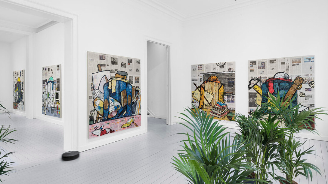 Rirkrit Tiravanija, (The intellects take leave), exhibition view. Courtesy of Gladstone Gallery