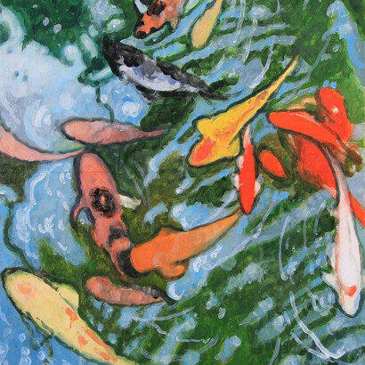 Patrick Neal, Koi (Allerton park) (detail), 2025. Courtesy of 532 Gallery
