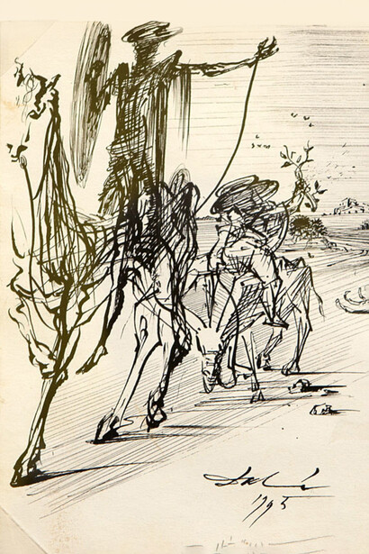 Salvador Dalí, Don Quijote y Sancho Panza, 1945