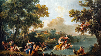 Francesco Zuccarelli (1702–1788). «El rapto de Europa», 1740-1750, óleo sobre lienzo. Galerías de la Academia, Venecia, Italia