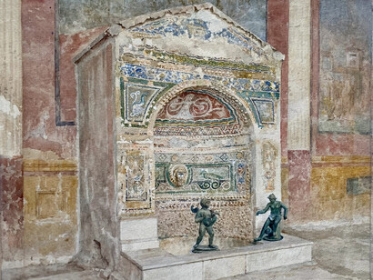Luigi Bazzani, Pompei, Casa della fontana piccola (dettaglio), 1919. Per gentile concessione del Museo Archeologico Nazionale