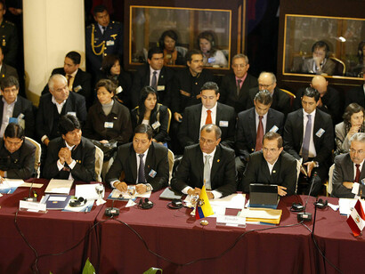 On July 12, 2013, in Montevideo, Uruguay, Ecuador’s Vice President Jorge Glas, alongside Foreign Minister Ricardo Patiño, participated in the Common Market Council session and the Mercosur Presidential Summit
