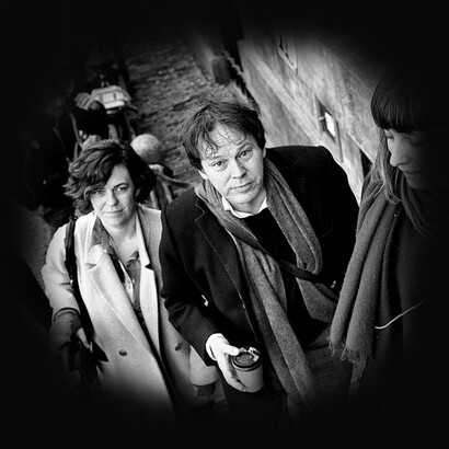 David Graeber vor seinem Vortrag im Maagdenhuis am 07. März 2015