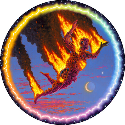 Adrian Cox, The fall (Maker's dream VII) (detail). Courtesy of Corey Helford Gallery