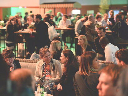 Attendees network during the Speaker’s Dinner at the Night Summit, following day two of Web Summit 2017 at the Altice Arena in Lisbon, Portugal