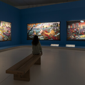 Times in tapestry, exhibition view. Courtesy of Mudac