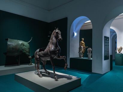 Grecia en Roma, vista de exhibición. Cortesía del Musei Capitolini