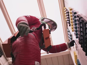 Sequenza della disattivazione di HAL in una scena del film "2001: Odissea nello spazio" di Kubrick