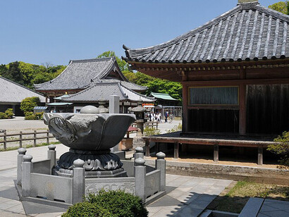 Yashima-ji (屋島寺) is a Shingon Buddhist temple located on Yashima, a lava plateau northeast of Takamatsu in Kagawa Prefecture, Japan. A branch of Ninna-ji in Kyoto, it is the eighty-fourth temple on the Shikoku 88 Temple Pilgrimage