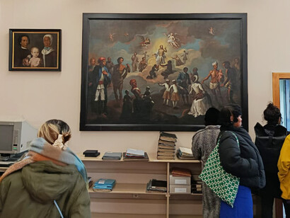 Pinturas expuestas en el Museo de Etnología en Herrnhut, Sajonia, Alemania