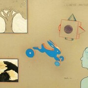 Renato Mambor, L’albero inutile, 1980, collage, smalto, matite colorate e acquerello su cartoncino, 70 x 100 cm, Collezione privata