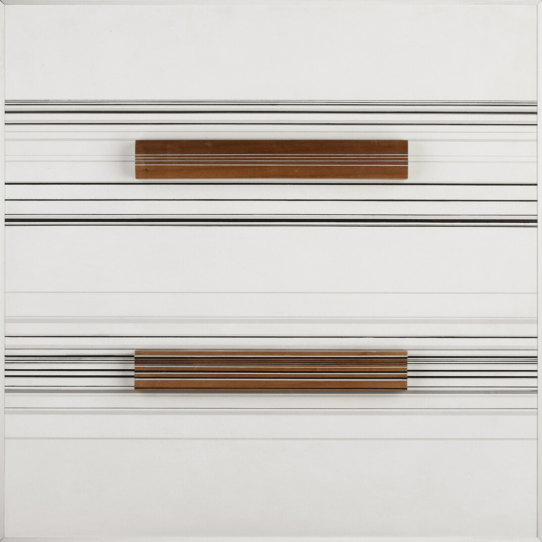 Cui Xiuwen, Qin Se No. 4, 2014, Phoebe Bournei and acrylic on canvas, 19 5/8 x 19 5/8 inches (50 x 50 cm)