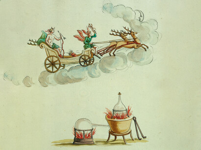 Watercolor drawings depicting alchemical symbolism