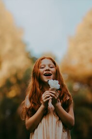 Happy child in the middle of nature
