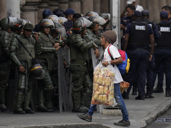 La Guardia Nacional Bolivariana en las calles de Caracas, Venezuela, enero de 2025
