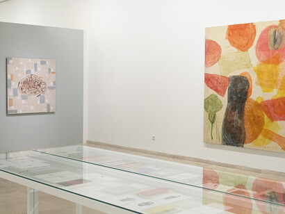 Luis Cruz Hernández, A la vida ávida, vista de exhibición. Cortesía del Museo Patio Herreriano