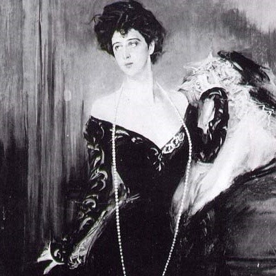 Foto della prima versione del dipinto di Giovanni Boldini, “Ritratto di donna Franca Florio”, 1901–1924, dettaglio. Esposta per la prima volta a Venezia, Italia