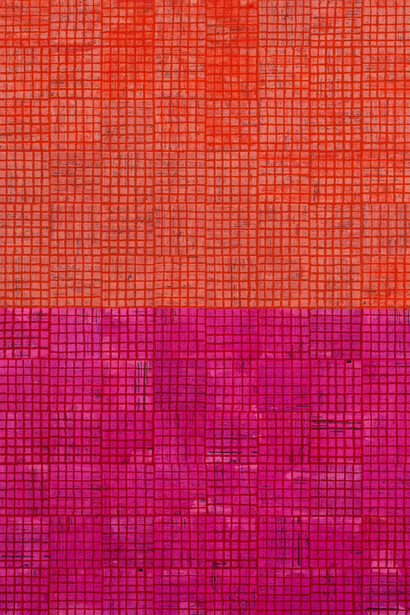 McArthur Binion, dna:study (detail), 2025. Courtesy of Lehmann Maupin