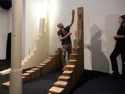 Julij Borštnik, Sketches, exhibition view. Courtesy of KUD Mreža. Photo by Nada Žgank