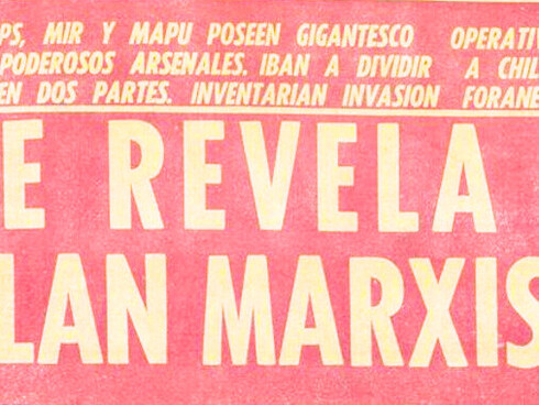 Diario La Segunda de El Mercurio S.A.P., 27 de agosto de 1973: "PS, Mir y Mapu poseen gigantesco operativo. Poderosos arsenales. Iban a dividir a Chile en dos partes. Inventarian invasión foranéa" "Se Revela El Plan Marxista"