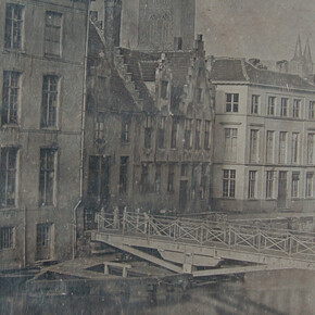 François Braga & Joseph Pelizzaro, Gand, vue sur la Predikherenlei et le pont Predikherenbrug (détail), 1839. Avec l'aimable autorisation de FOMU