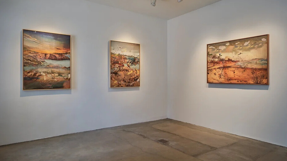 Petra Cortright, Quicksilver sea bubble dramamine dream, exhibition view. Courtesy of 1301PE Gallery