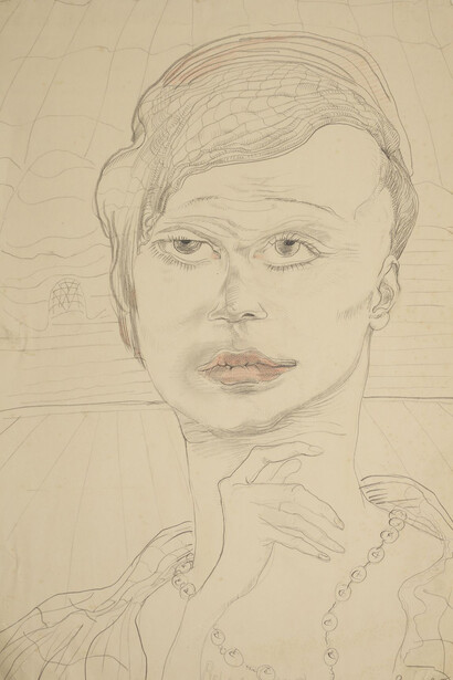 Hilla Rebay, Portrait of a woman (detail), ca. 1930. Courtesy of Spanierman Modern