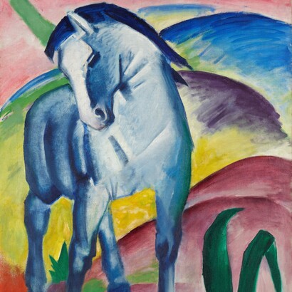 Franz Marc, "Blue Horse I", 1911, dettaglio, Städtische Galerie im Lenbachhaus, Monaco, Germania