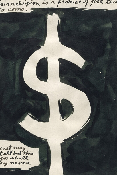 Raymond Pettibon, No title (Their religion is...) (detail), 1987. Courtesy the artist and David Zwirner © Raymond Pettibon