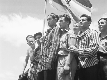The image of Buchenwald survivors arriving in Haifa on July 15, 1945, only to be arrested by the British vividly captures a tragic moment in history. After enduring the horrors of the Holocaust, these survivors were met with further hardship as they were detained by the British authorities, who were trying to restrict Jewish immigration to Palestine