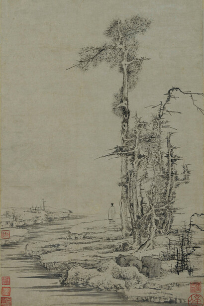 Wen Zhengming, Solitary figure in the autumn forest (detail), not dated (ca. 1510). Courtesy of Hong Kong Museum of Art